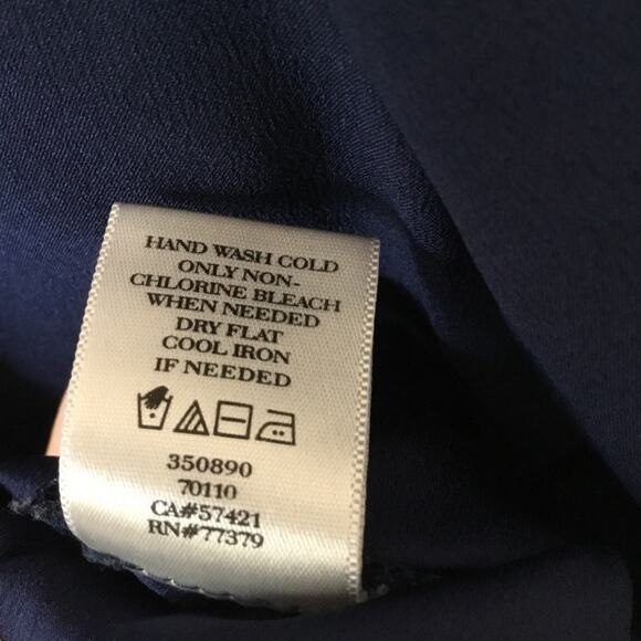 Ann Taylor Deep Blue Half Button Down Shirt - Picture 8 of 11